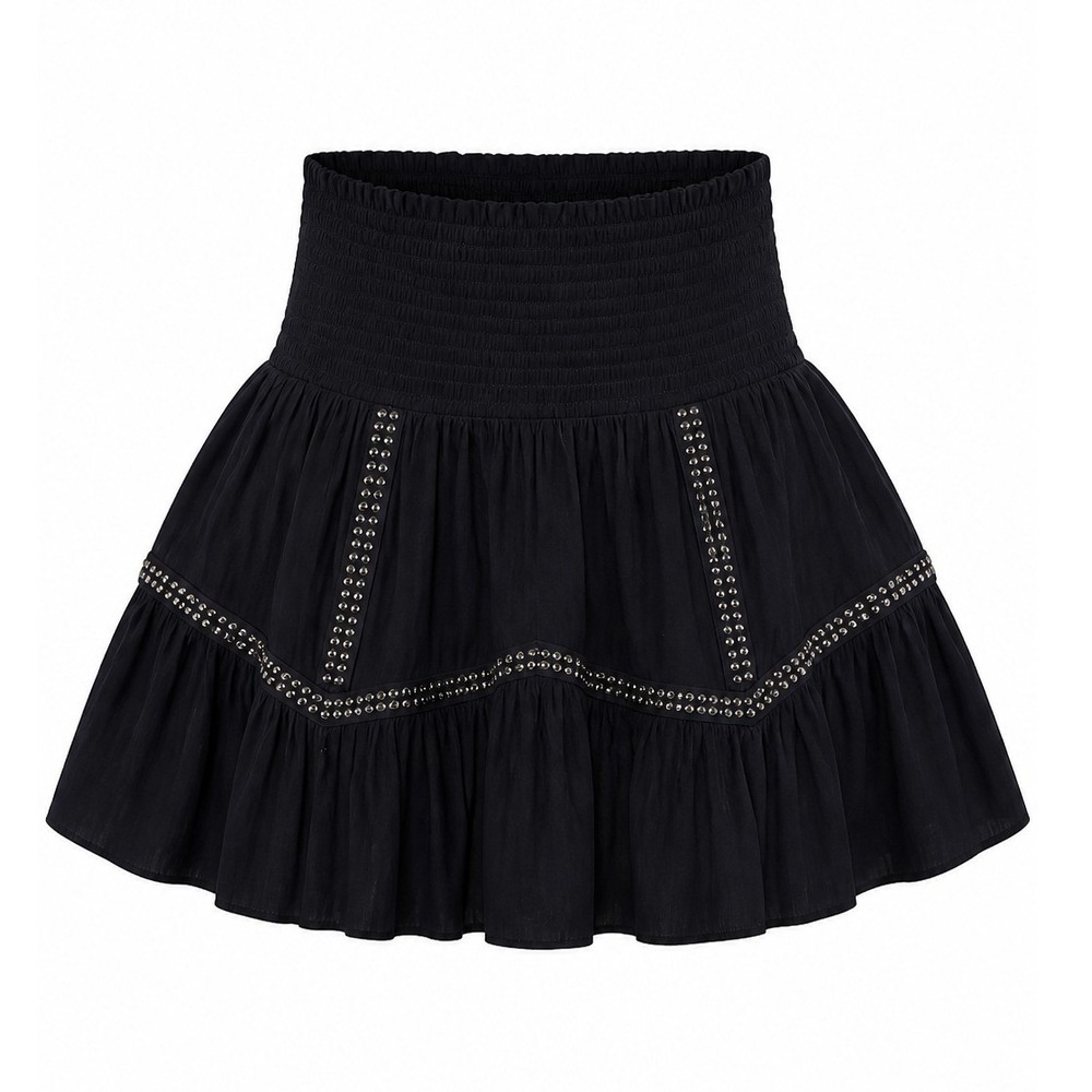 Ramy Brook Studded Smock Mini Skirt Womens Size S Black
